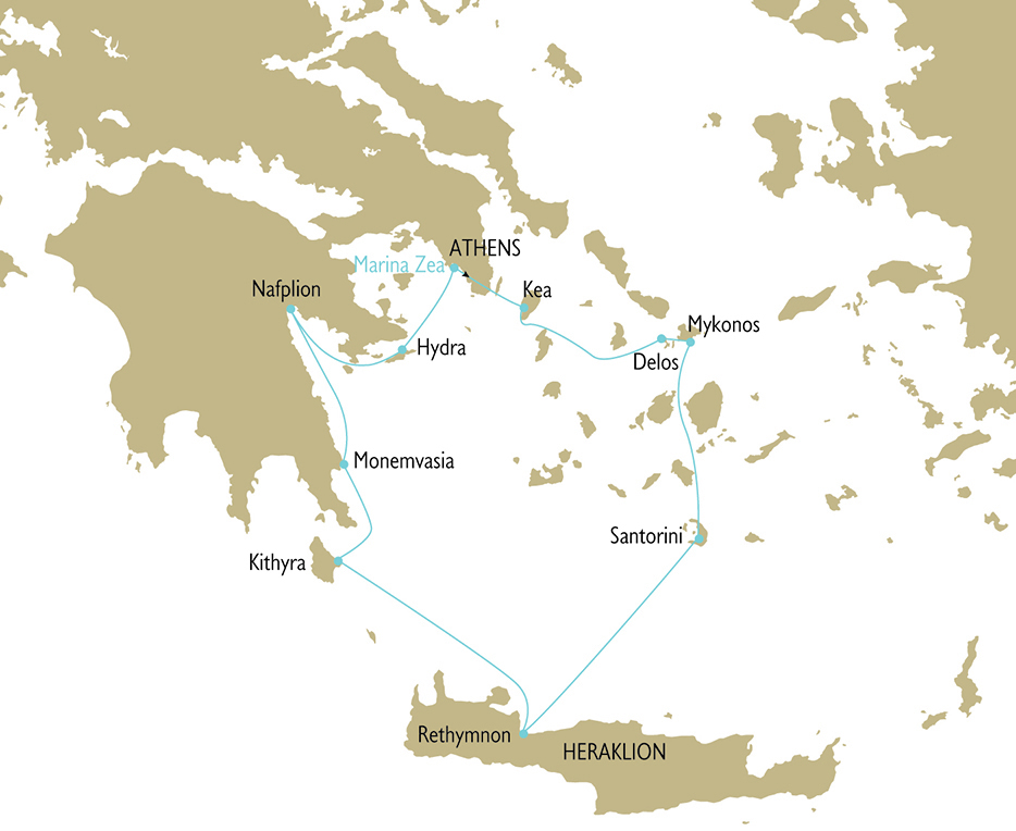 Greek Islands Cruise Map
