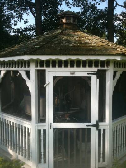 The roof of this gazebo needed help