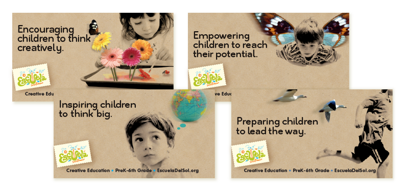 Escuela del Sol Montessori School Print Ad Campaign, Albuquerque NM