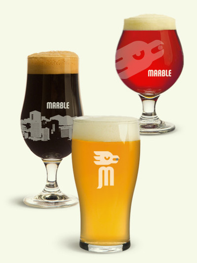 Marble Brewery beautiful beers in glasses