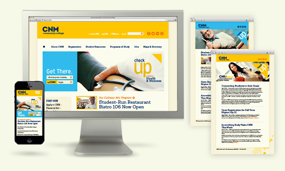 CNM mobile website design, website design and e-news design