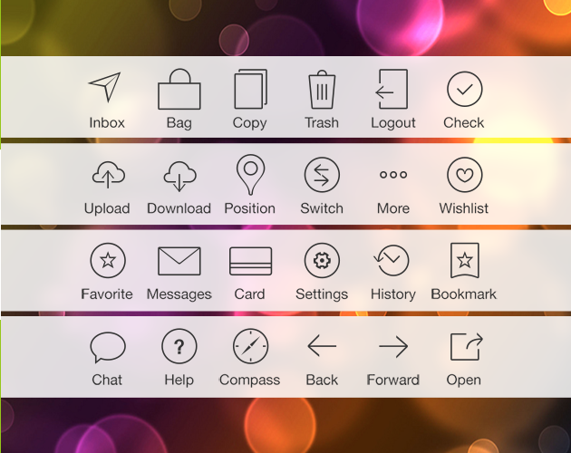 Tabulated PSD iOS 7 Icon Bars