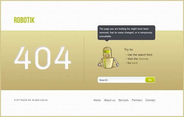 Bad Robot! 404 Page.