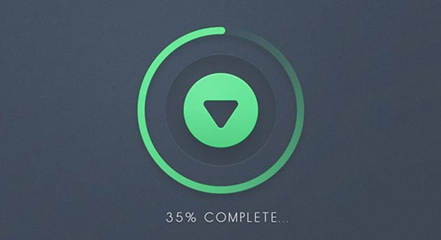 Round Green Download Button