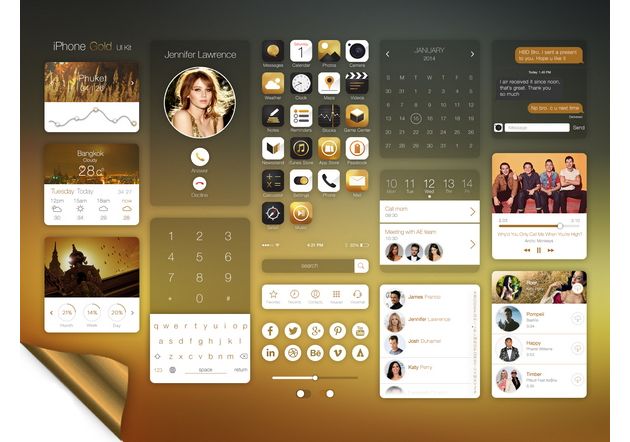 iOS Gold UI Kit