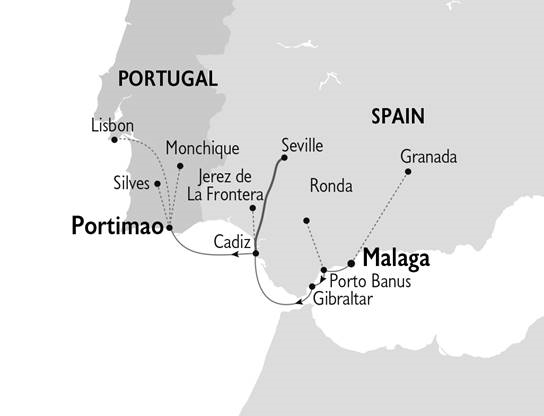 Spain and Portugal Cruise Map