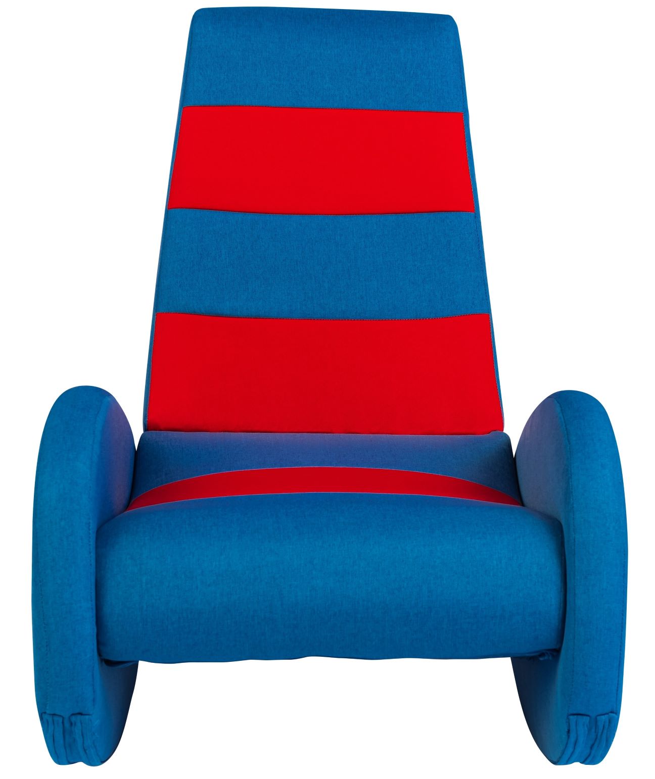 כורסא לילדים מתאימה למשחק פלייסטיישן, בצבע אדום וכחול כמו ברצלונה