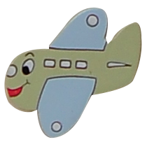 ידית עץ צורה של  מטוס בצבע  פיסטוק תכלת לארון ילדים