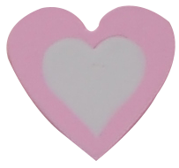 ידית עץ צורה של  לב בצבע  ורוד עם גוף בצבע לבן לארון ילדים