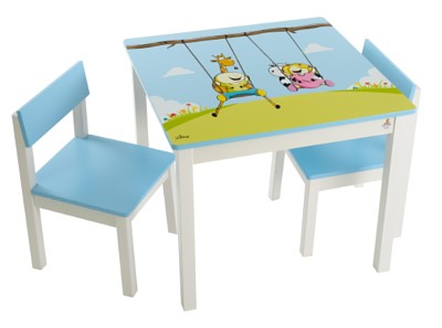 שולחן וכסאות לילדים דגם ציור גיאצ'וק, פינת יצירה מושלמת לילד רק 429 ש