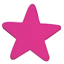 ידית עץ צורה של  כוכב בצבע  פוקסיה לארון ילדים