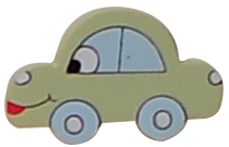 ידית עץ צורה של  מכונית בצבע  פיסטוק תכלת לארון ילדים