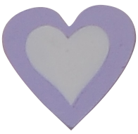 ידית עץ צורה של  לב בצבע  סגול עם גוף בצבע לבן לארון ילדים