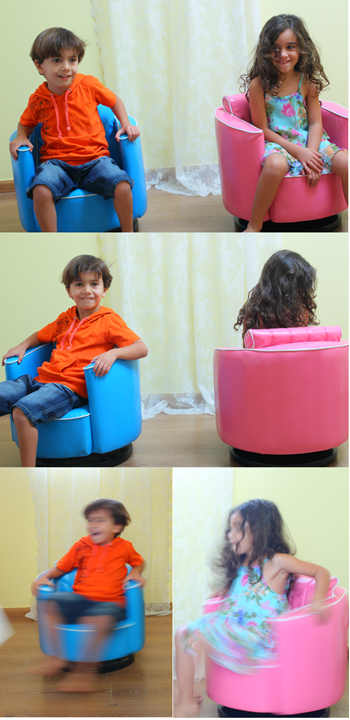 כורסא לילדים מסתובבת על ציר 360 מעלות ארבעה צבעים לבחירה