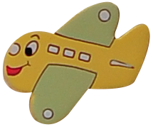 ידית עץ צורה של  מטוס בצבע  לימון פיסטוק לארון ילדים