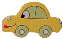 ידית עץ צורה של  מכונית בצבע  לימון פיסטוק לארון ילדים