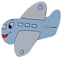 ידית עץ צורה של  מטוס בצבע  תכלת לבן לארון ילדים