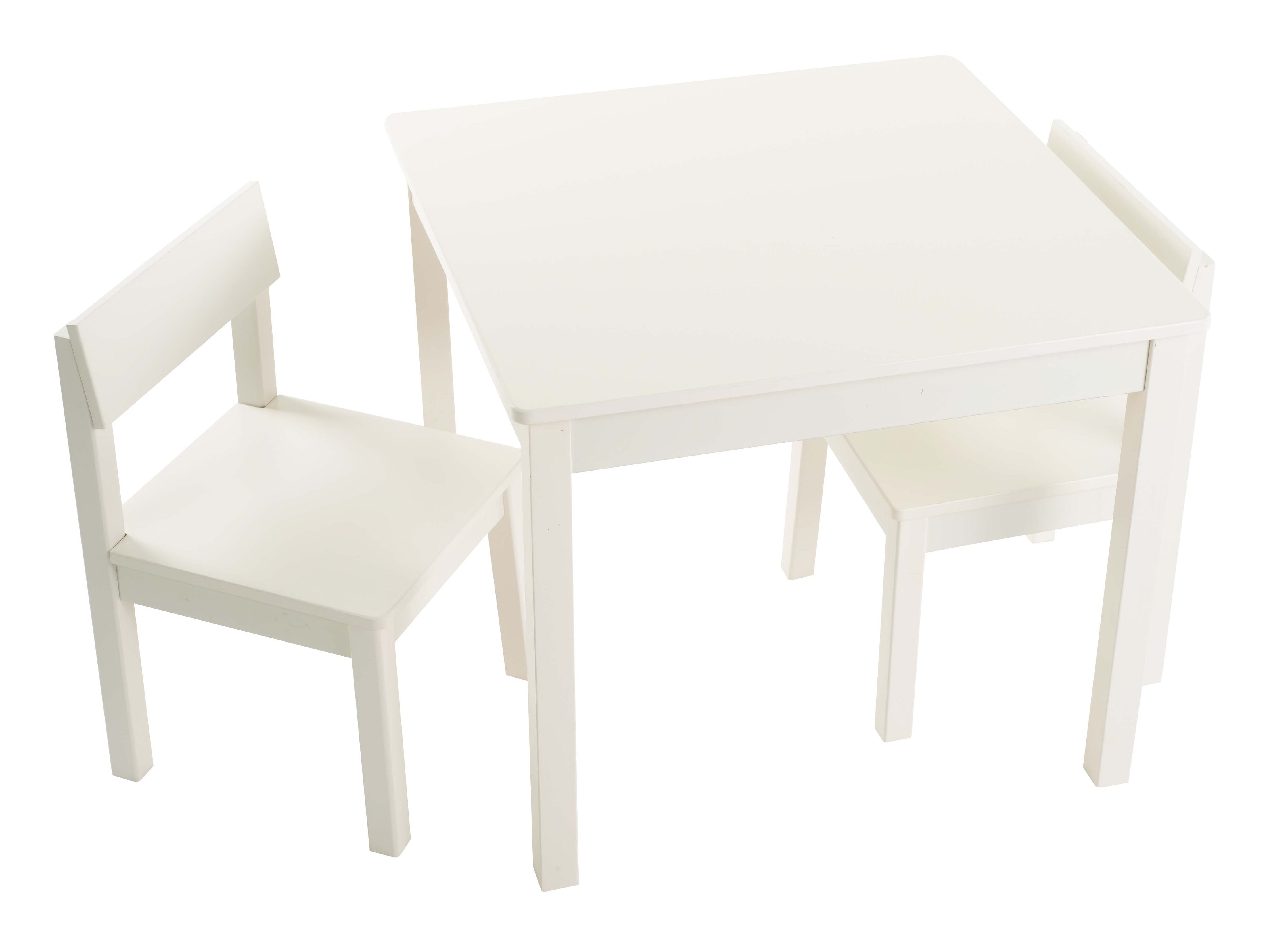 שולחן וכסאות לילדים - דגם חלק – צבע לבן -  קוקולה.   6 צבעים לבחירה: שמנת, לבן, ורוד, לילך, פיסטוק, תכלת. מחיר הסט כולל שולחן ושני כסאות. ניתן להוסיף פלטת פרספקס להגנה על פלטת השולחן בעלות של 69 ש